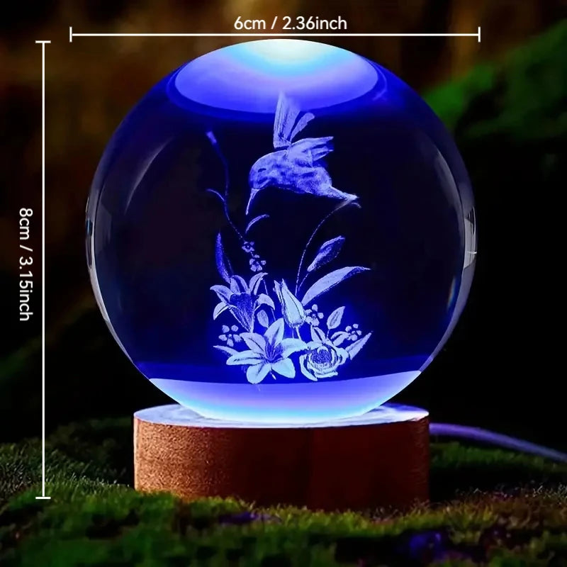 Bird Crystal Ball Nightlight – LED Engraved & Projects