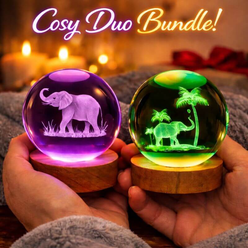 Elephant Crystal Nightlight with Ceiling Glow