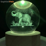 Load image into Gallery viewer, Elephant Crystal Ball Nightlight – LED Engraved &amp; Projects
