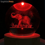 Load image into Gallery viewer, Elephant Crystal Ball Nightlight – LED Engraved &amp; Projects
