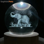 Load image into Gallery viewer, Elephant Crystal Ball Nightlight – LED Engraved &amp; Projects
