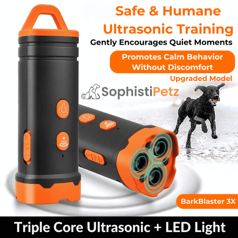 Handheld Ultrasonic Anti-Bark Device – LED Dog Trainer & Deterrent