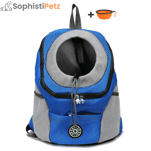 Blue dog backpack carrier for cats and dogs