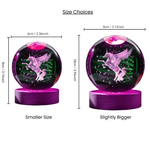Load image into Gallery viewer, Unicorn Crystal Ball Nightlight – Engraved &amp; Ceiling Glow
