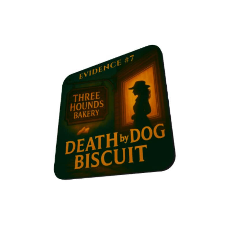 Evidence #7 Read & Sip Coaster — Death by Dog Biscuit (Single)