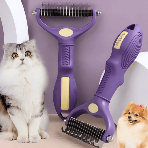 Pet Deshedding Brush – Double-Sided Grooming Tool for Cats & Dogs