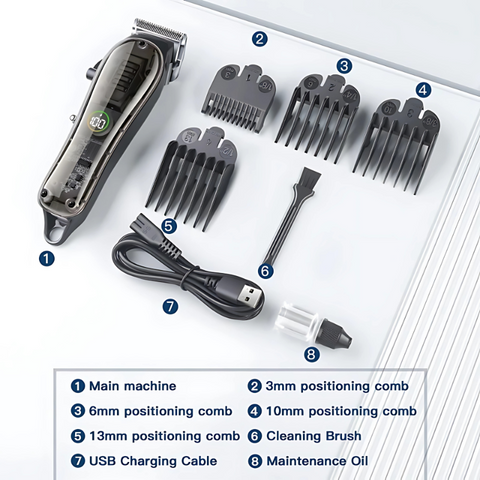 PawGlide Pet Hair Clipper – USB Rechargeable Grooming Kit for Cats & Dogs
