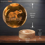Load image into Gallery viewer, Engraved Elephant Crystal Nightlight with Ceiling Projection
