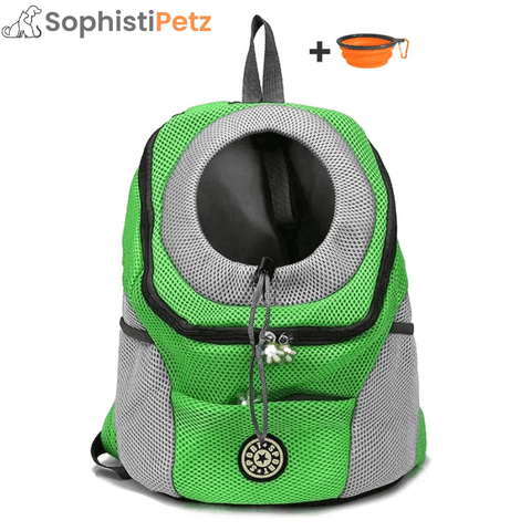 Green dog backpack carrier for cats and dogs