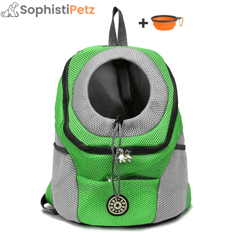 Green dog backpack carrier for cats and dogs