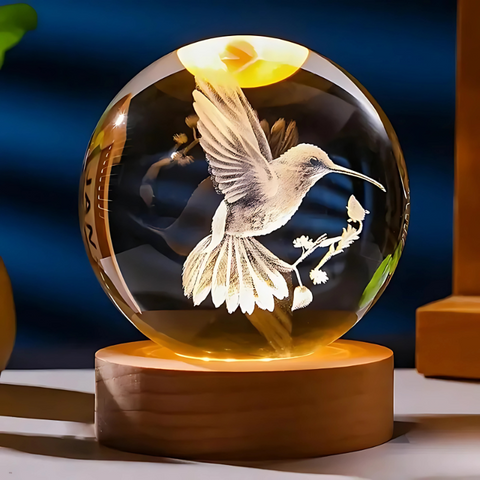 Hummingbird Crystal Ball Nightlight – Engraved & Projects