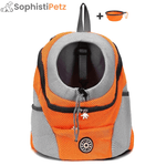 Load image into Gallery viewer, Orange dog backpack carrier for cats and dogs
