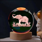 Load image into Gallery viewer, Engraved Elephant Crystal Nightlight with Ceiling Projection
