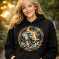 PROTECTED – Moonlit Elephant Stained Glass Hoodie (Unisex Cozy Fit)