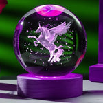 Load image into Gallery viewer, Unicorn Crystal Ball Nightlight – Engraved &amp; Ceiling Glow
