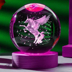 Load image into Gallery viewer, Unicorn Crystal Ball Nightlight – Engraved &amp; Ceiling Glow
