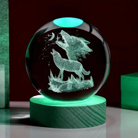 Howling Wolf Crystal Ball Nightlight – LED & Projects