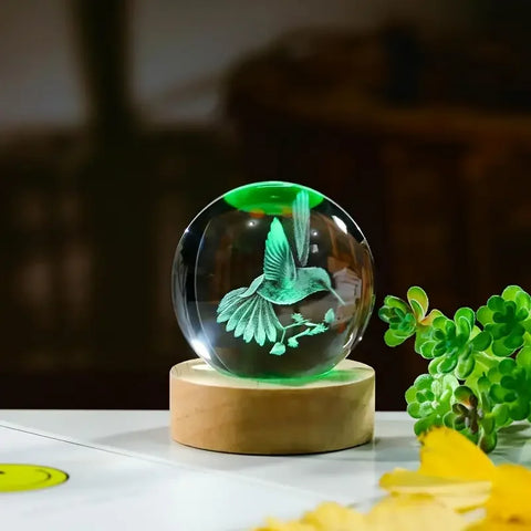Hummingbird Crystal Ball Nightlight – Engraved & Projects