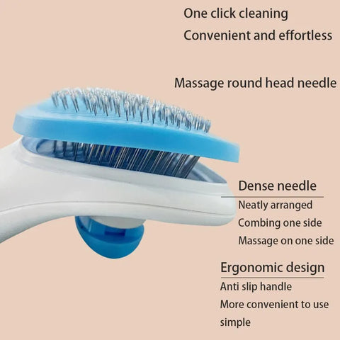 Gentle Pet Hair Removal Brush for Cats & Dogs