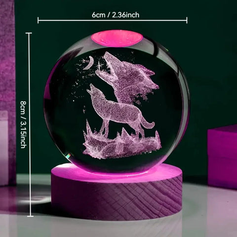 Howling Wolf Crystal Ball Nightlight – LED & Projects