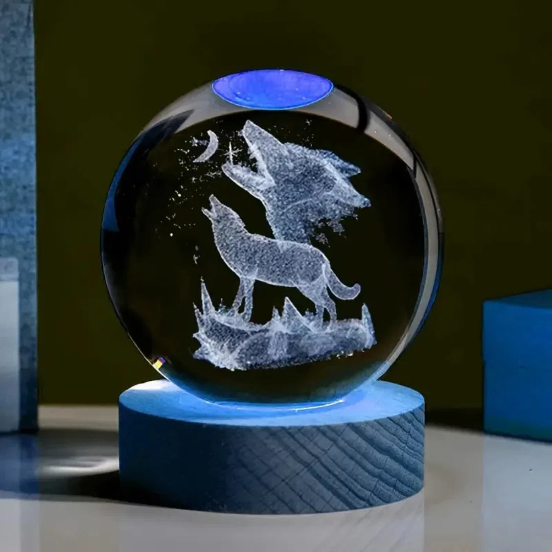 Howling Wolf Crystal Ball Nightlight – LED & Projects