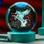 Load image into Gallery viewer, Unicorn Crystal Ball Nightlight – Engraved &amp; Ceiling Glow
