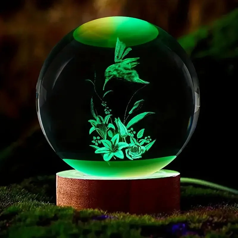 Bird Crystal Ball Nightlight – LED Engraved & Projects