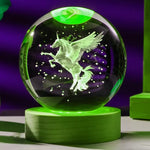 Load image into Gallery viewer, Unicorn Crystal Ball Nightlight – Engraved &amp; Ceiling Glow
