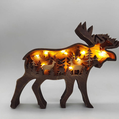 Handcrafted Wooden Animal Nightlight Décor