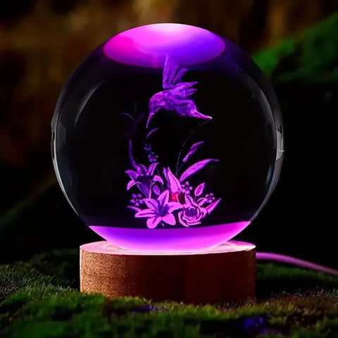 Bird Crystal Ball Nightlight – LED Engraved & Projects