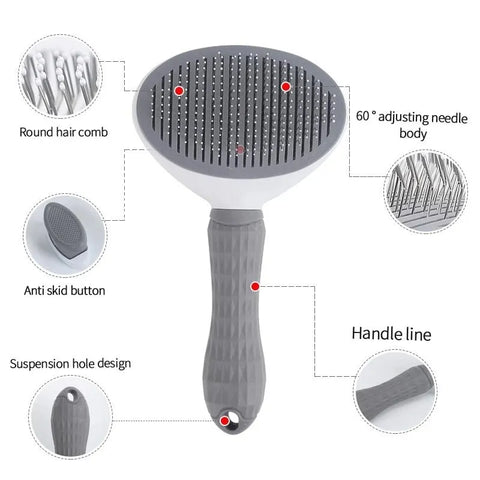 Gentle Pet Hair Removal Brush for Cats & Dogs