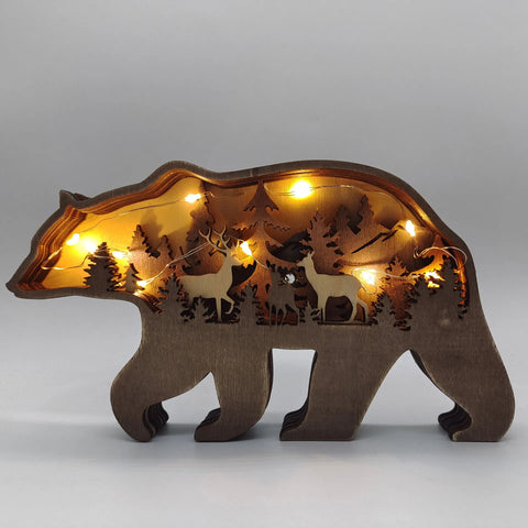 Handcrafted Wooden Animal Nightlight Décor