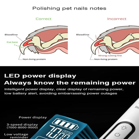 PawShine LED Pet Nail Grinder for Safe Trimming