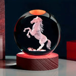 Load image into Gallery viewer, Rearing Horse Crystal Ball Nightlight – LED &amp; Projects
