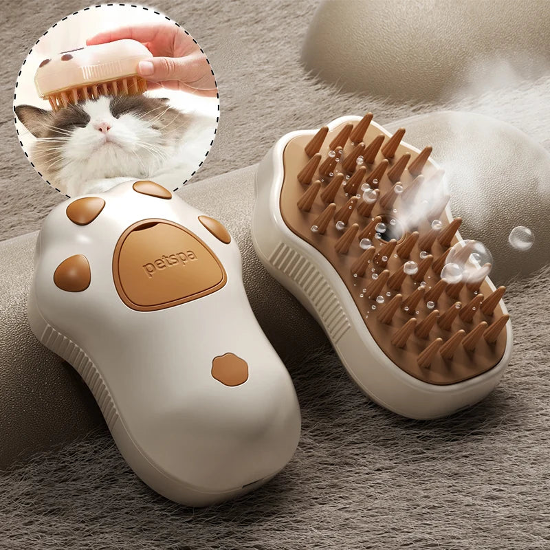 Pet Steam Brush for Cats & Dogs – Groom, Detangle & Reduce Shedding