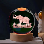 Load image into Gallery viewer, Elephant Crystal Ball Nightlight – LED Engraved &amp; Projects
