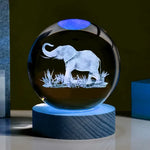 Load image into Gallery viewer, Elephant Crystal Ball Nightlight – LED Engraved &amp; Projects
