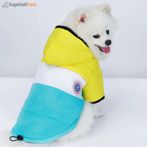 Winter Dog Puffer Jacket — Insulated, Water-Resistant, Snap-Down Hood & D-Ring