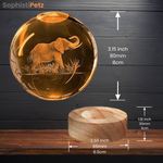 Load image into Gallery viewer, Elephant Crystal Ball Nightlight – LED Engraved &amp; Projects
