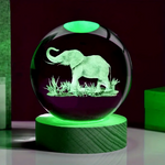 Load image into Gallery viewer, Elephant Crystal Ball Nightlight – LED Engraved &amp; Projects
