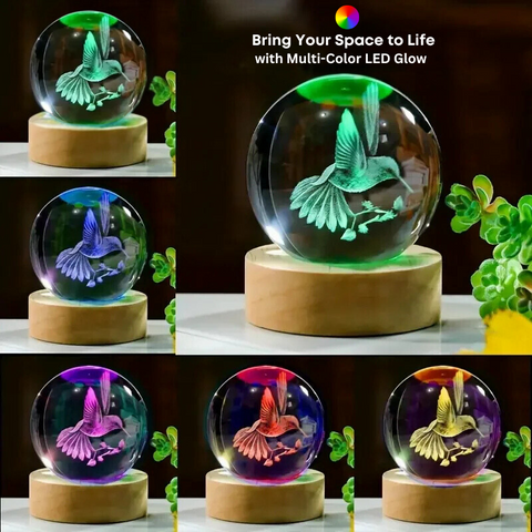 Hummingbird Crystal Ball Nightlight – Engraved & Projects