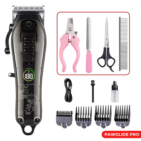 PawGlide Pet Hair Clipper – USB Rechargeable Grooming Kit for Cats & Dogs