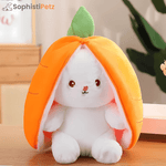 Load image into Gallery viewer, Hop &amp; Hide Transforming Bunny Plush Teddy – Peekaboo Toy in Carrot or Strawberry
