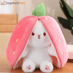 Load image into Gallery viewer, Hop &amp; Hide Transforming Bunny Plush Teddy – Peekaboo Toy in Carrot or Strawberry
